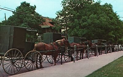 #ad Vintage Postcard County Seat Holmes Amish Capital Horse Buggies Millersburg Ohio $8.99