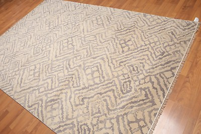 #ad 6#x27; x 9#x27; Hand Knotted Geometric Pattern 100% Wool Area rug AOR8586 6x9 Beige $399.99