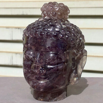 #ad Natural Buddha hand carved Quartz Crystal stone skull Reiki Healing $199.00