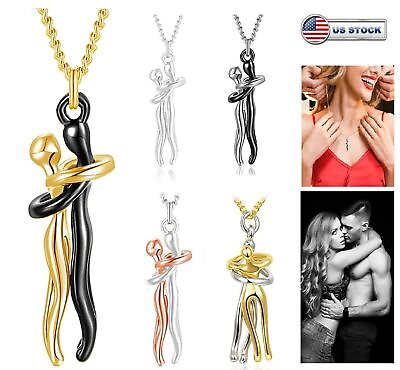 #ad Hug Necklace for Couple Affectionate Hug Pendant Necklace Gifts for Lovers USA $6.43