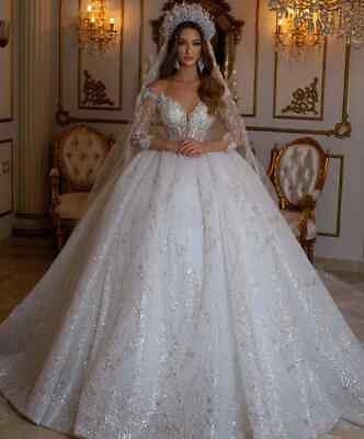 #ad Princess Wedding Dresses V Neck Off Shoulder Wedding Gowns Brides Dresses $155.61