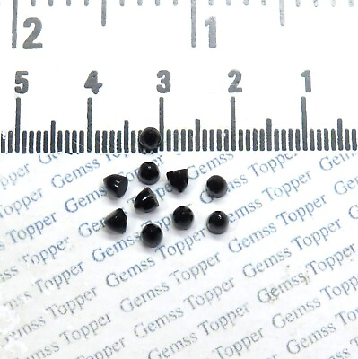 #ad 10 Piece Lot Natural Black Onyx Gemstone Cabochon 3 mm Bullet Shape For Jewelry $8.99