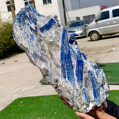 #ad 7.63LB Rare Natural beautiful Blue KYANITE with Quartz Crystal Specimen Rough $568.40