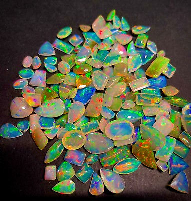 #ad Opal Cut AAAA Natural Opal Faceted Gemstone Ethiopian Opal Cut loose Stone Lot $9.83