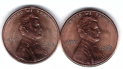 #ad 2023 PhiladelphiaDenver Brilliant Uncirculated Lincoln Cent Two Coins $1.00