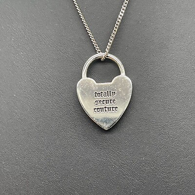 #ad Juicy Couture Totally Secure Couture Heart Lock Pendant Chain Necklace Love $18.00