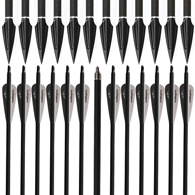 #ad Archery 30quot; Carbon Arrows Practice amp; Hunting Arrowheads for Compound Recurve Bow $17.99