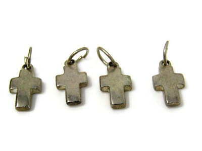 #ad Four Vintage Cross Necklace Pendants Small Silver Tone $9.99