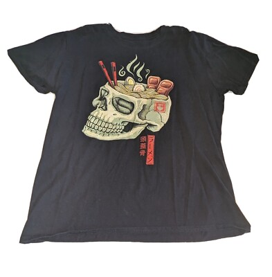 #ad Black Matter size L Ramen Skull mens Black T shirt adult $25.58