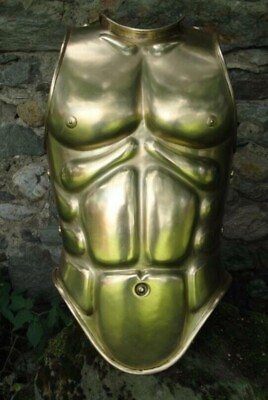 #ad 18ga Brass Sca Larp Medieval Roman Celtic Muscle Armor Cuirass Halloween Costume $275.00