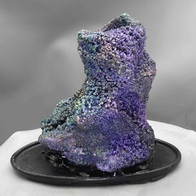 #ad Purple AAA Botryoidal Chalcedony Grape Agate Crystal Cluster 760G Stand $89.99
