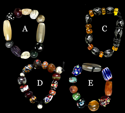 #ad Crystal Bracelet Agate Rare Trade Bead Glass Elastic Unisex Jewelry handmade $258.99