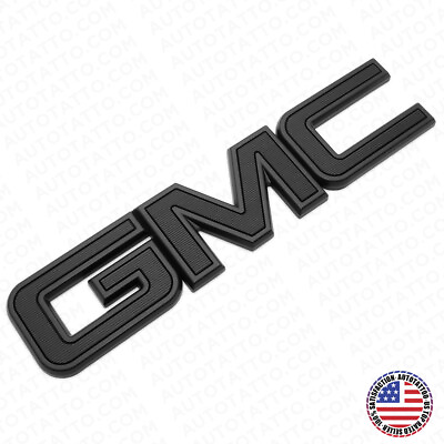 #ad 14 19 GMC Sierra Canyon Tailgate Letter Logo Emblem Adhesive Nameplate Blackout $29.99