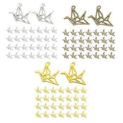 #ad 30x Origami Crane Charms Jewelry Pendants for Necklaces Keychain Decorations $8.39