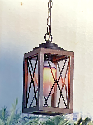 #ad #ad Outdoor Pendant Light for Porch 1 Light Rustic Cage Chain Hanging Lantern New $28.66