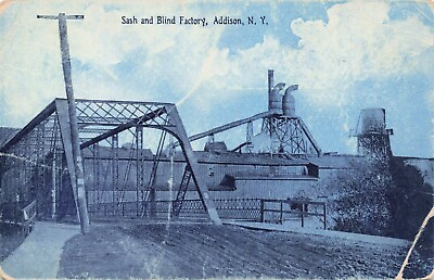 #ad Sash amp; Blind Factory Addison New York Vintage PC Posted 1910 $28.99