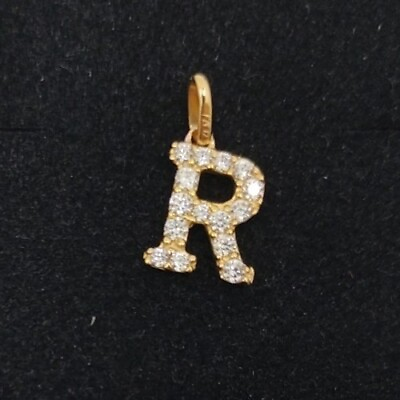 #ad Pendant Gold 18k. Letter R With Circonitas. 0 13 32in $186.74