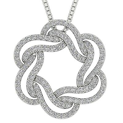 #ad Genuine Diamond Fashion Circle Pendant Necklace 1.25Carat White Yellow Rose Gold $1189.00