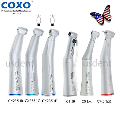 #ad COXO Dental Fiber Optic LED Low Speed 6:1 20:1 Contra Angle Straight Handpiece $297.49