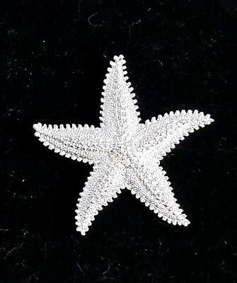 #ad Vintage MONET Starfish Silver Tone Textured Large Pin Brooch 2” Beach Sea $12.95