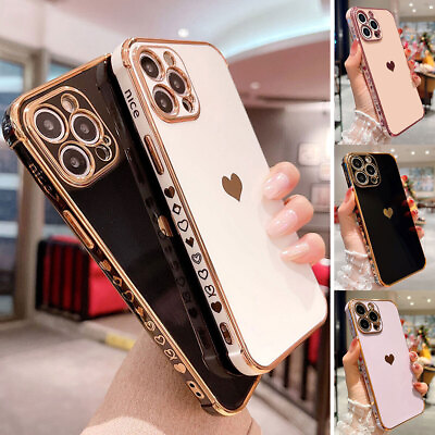 #ad Shockproof Cute Heart TPU Case Cover For iPhone 15 14 13 12 11 Pro Max X XS XR 8 $8.14