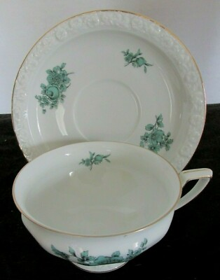 #ad ROSENTHAL GERMANY MARIA GREENHAVEN CUP amp; SAUCER SET GOLD RIM 2 AVAILABLE $16.25
