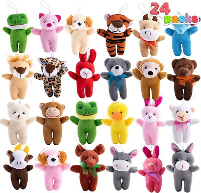 #ad 24 Piece Mini Animal Stuffed Animal quot;Stuffed Animal Bulk New Free Shipping $21.69