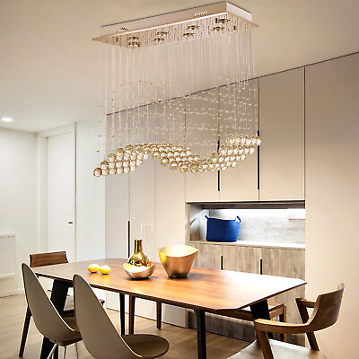#ad Modern Ceiling Light Shade Crystal Chandelier Raindrop Pendant Lamp Fixtures $100.70