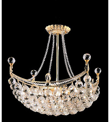 #ad Palace Crown Gold 8 Light Crystal chandelier light 28x16x20 $709.00