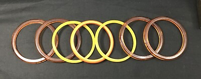 #ad 7 summery stackable Lucite thermoset bangles orange yellow faux tortoise shell $10.00