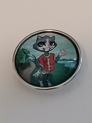 #ad 18 mm snap button charms handmade: cats on the prowl #107 $3.79