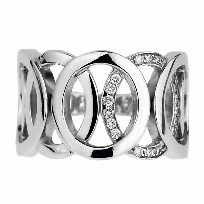 #ad Audemars Piguet Millenary Diamond White Gold Ring 18k Heart Charm 7 $4200.00