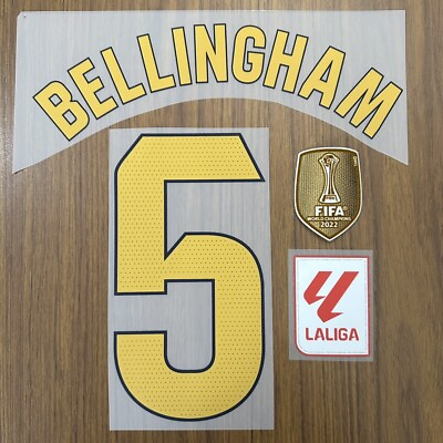 #ad Bellingham #5 Real Madrid Away Third Name amp; Number Set La Liga Font amp; Patches $26.00