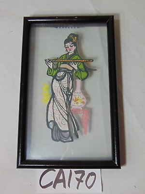 #ad VTG PAINTED CUT PAPER CHINESE DREAM OF RED MANSIONS WANG XI FENG SCHERENSCHNITTE $99.99