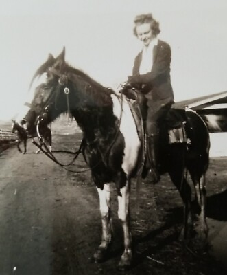 #ad Vintage Woman On Horse Photo VELOX Photo Paper $7.95