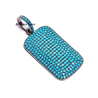 #ad Turquoise Pendant Jewelry Square Shape Turquoise amp; 925 Sterling Silver Jewelry $206.99