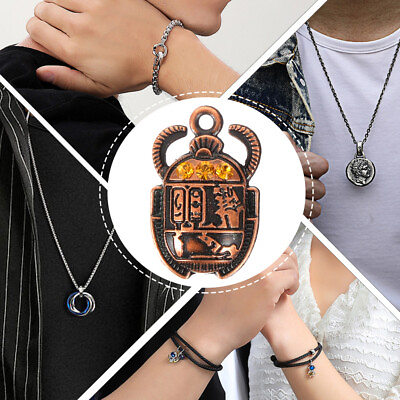 #ad 20 Pcs Egyptian Charm Beetle Jewelry Key Charms DIY Making Amulet $8.25