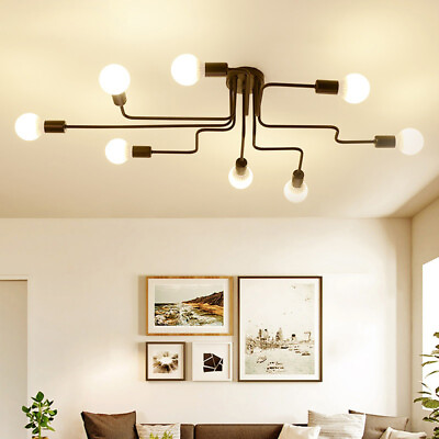 #ad #ad Living Room Ceiling Light Sputnik Chandelier Fixture Home Pendant Lighting Black $54.99