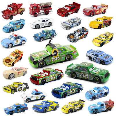 #ad 1:55 Disney Pixar Toy Cars No.86 Chick Hicks No.43 King Jackson Cruz Racer Gift $8.39