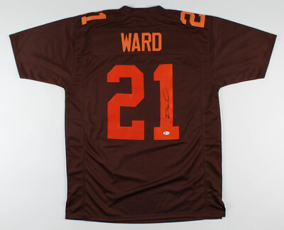 #ad Denzel Ward Signed Browns Brown Jersey Beckett COA #4 Overall pick 2018 Draft $151.96
