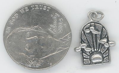 #ad STERLING SILVER EMBOSSED DESIGN CHARM PENDANT 925 6877 $12.00