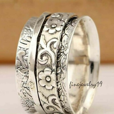#ad 925 Sterling Silver Spinner Ring Meditation Ring Handmade Ring Gift Jewelry XA15 $9.78