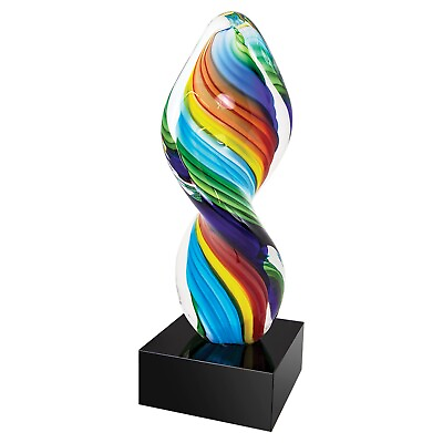 #ad Hand Made glass art sculpture Somewhere Over The Rainbow Twist 10quot; Gay Art $59.50
