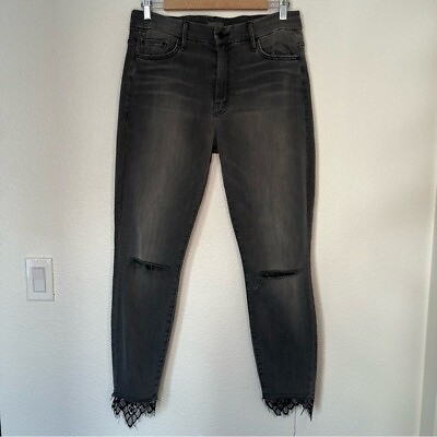 #ad Mother High Waisted Looker Dagger Ankle Fray jeans A Lacey Saloon 32 $130.00