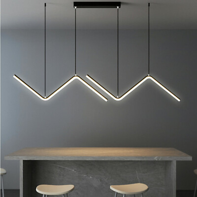 #ad LED Pendant Light Bar Black Chandelier Lighting Home Lamp Kitchen Ceiling Lights $75.99