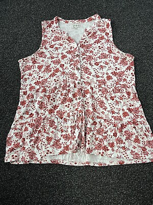 #ad Wonderly Floral Tunic Tank Top Shirt Ladies 2X Flower Garden Print V Neck $14.87