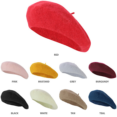 #ad Plain Solid Color 100% Wool French Style Art Fashion Basque Beret Hat FREE SHIP $19.99