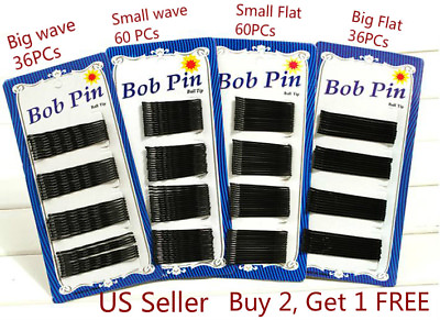 #ad 36 60 Pcs Black Bobby Pins Hair Pins Grips Clips Wave Flat Salon Styling Bob Pin $3.59