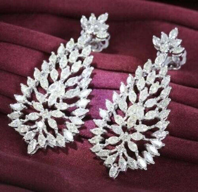 #ad White Cubic Zirconia Women#x27;s Chandelier Engagement Special Occasion Earring $283.00