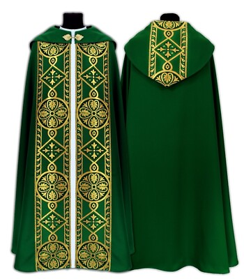 #ad Green Gothic Cope with stole Vestment Capa pluvial Verde Piviale K013Z $350.00